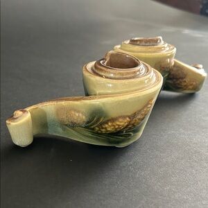Artisan Ceramic Candle Holders - Brown and Cream